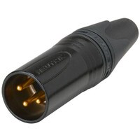 Main product image for Neutrik NC3MXX-B XLR Male Black w/Gold Contacts 092-308